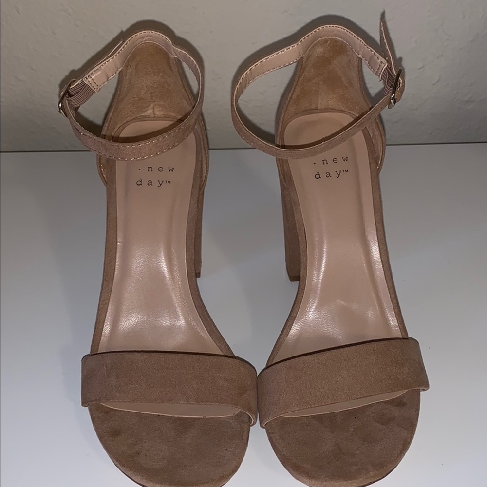 A New Day - suede, nude colored, high heels 5 1/2
